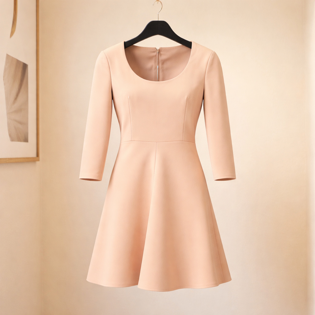 Christian Dior Size 38 Back Zipped Dress — Wool/Silk Light Pink
