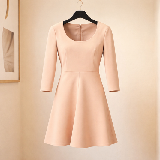 Christian Dior Size 38 Back Zipped Dress — Wool/Silk Light Pink