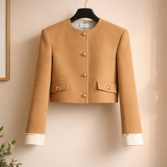Sandro Chamana Cropped Wool-Blend Jacket