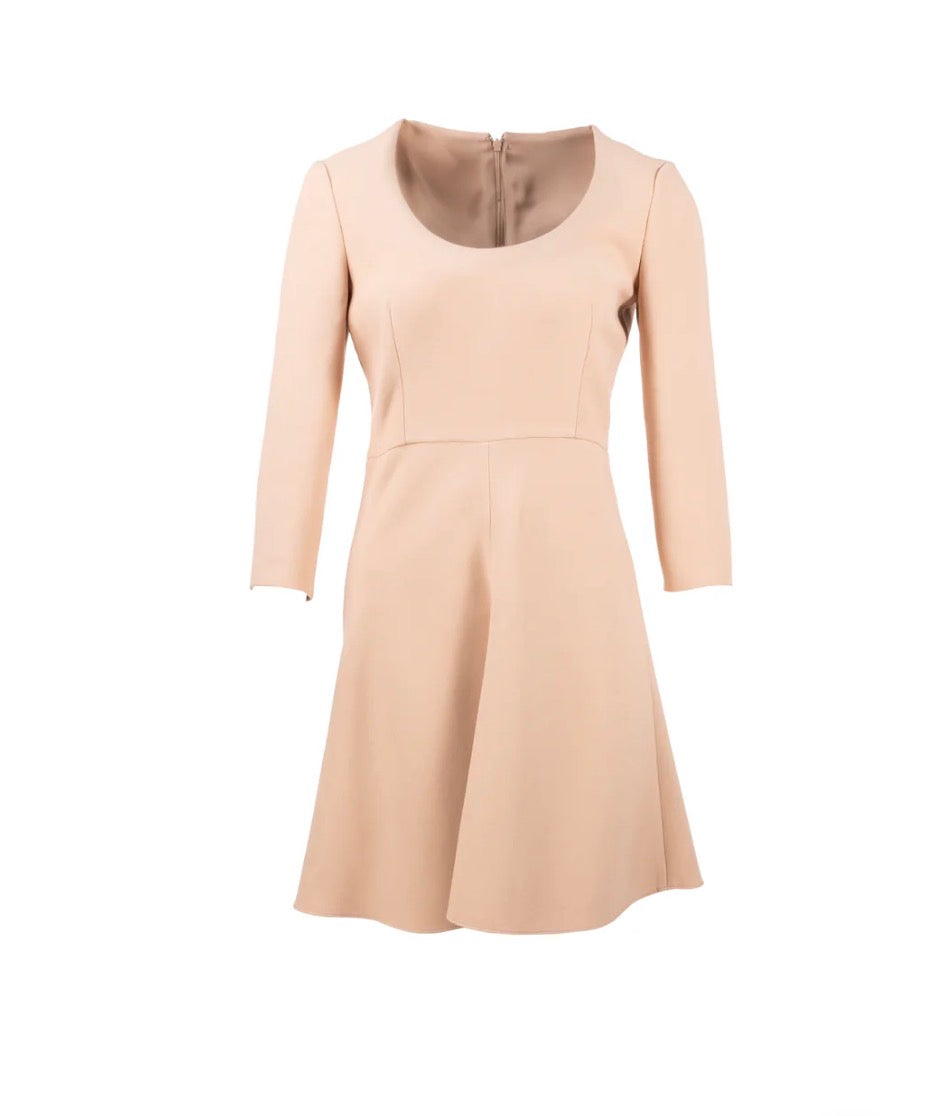 Christian Dior Size 38 Back Zipped Dress — Wool/Silk Light Pink